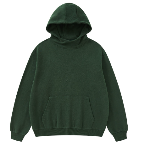 Fashion Fleece Technology Solid-color High-neck Hooded Men's Sweatshirt