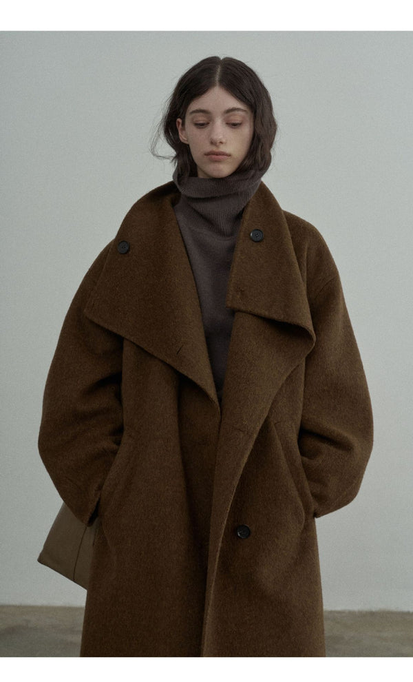 Fashionable, Trendy, Warm, Handmade Alpaca Wool Loose Women Coat