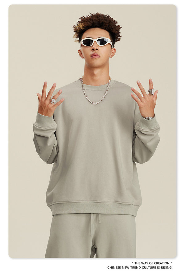 Autumn Solid-color Fashionable And Trendy Commuter Street Style Men's Sweatshirt