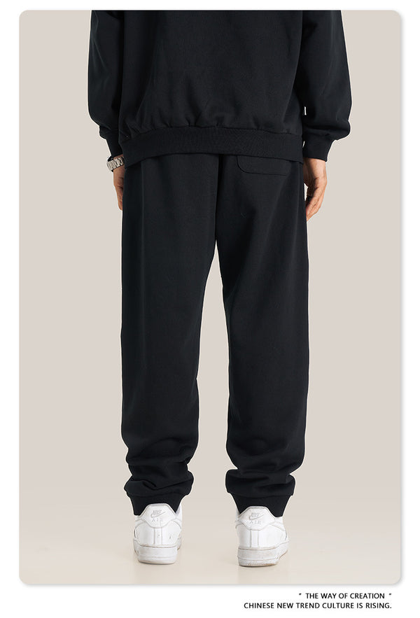 Sporty Drawstring Basic Style Trendy Solid-color Men's Sweatpants