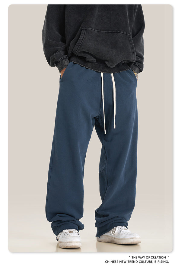 Washed And Aged Trendy Loose Casual Pants