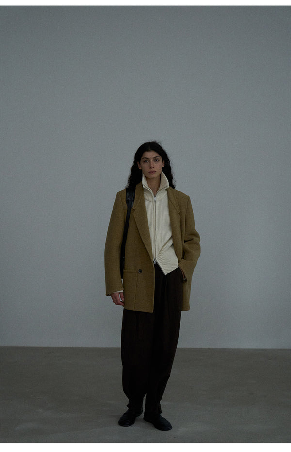 A classic, Fashionable, Mature And Casual Double-sided Woolen And Full Wool Texture Coat