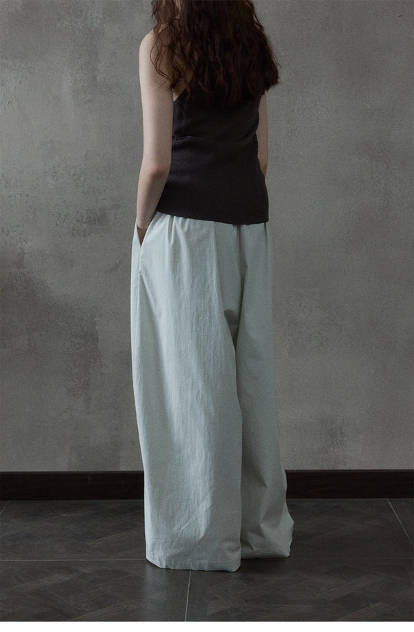 Three-Fold Paper Texture Loose-fitting Wide-leg Casual Women Pants