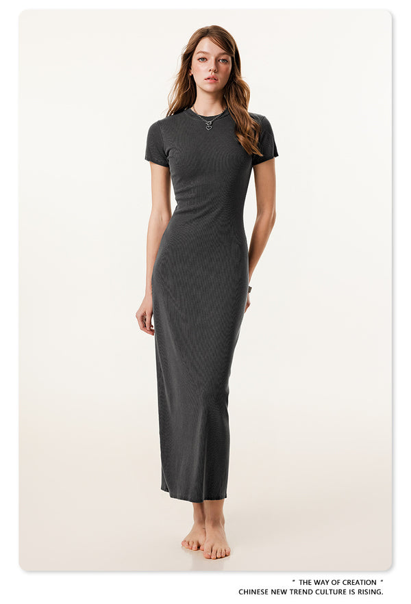 Women's Heavy Washed Short Sleeve Dress