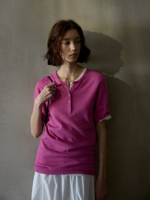 A Fashionable And Elegant Solid-color Comfortable Commuter Color-blocking Women Top