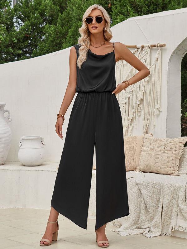 Summer Casual Daily Waisted Wide-Leg Slip Jumpsuit for Women