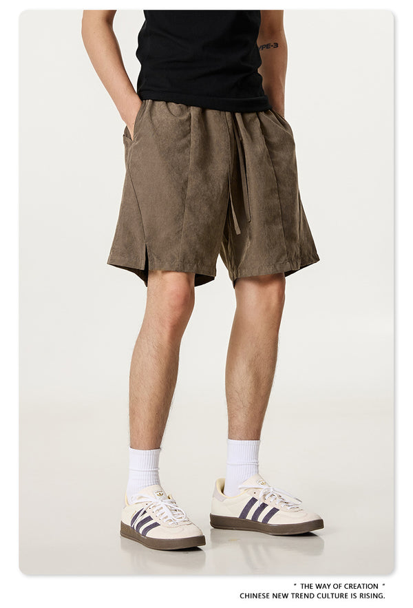 Summer Solid-color Beach Capre Pants, Waterproof Quick-drying Men's Shorts