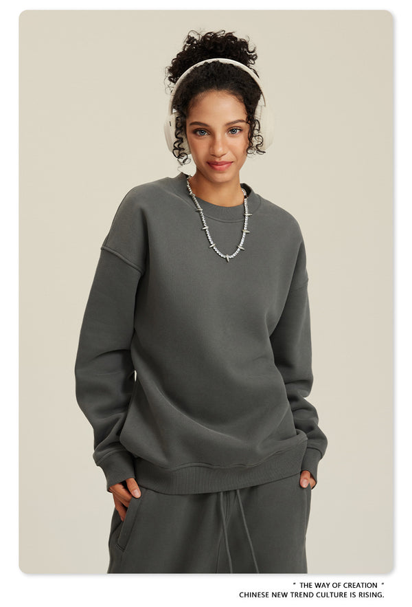 American-style Trendy Round-neck Long-sleeved Warm Sweatshirt