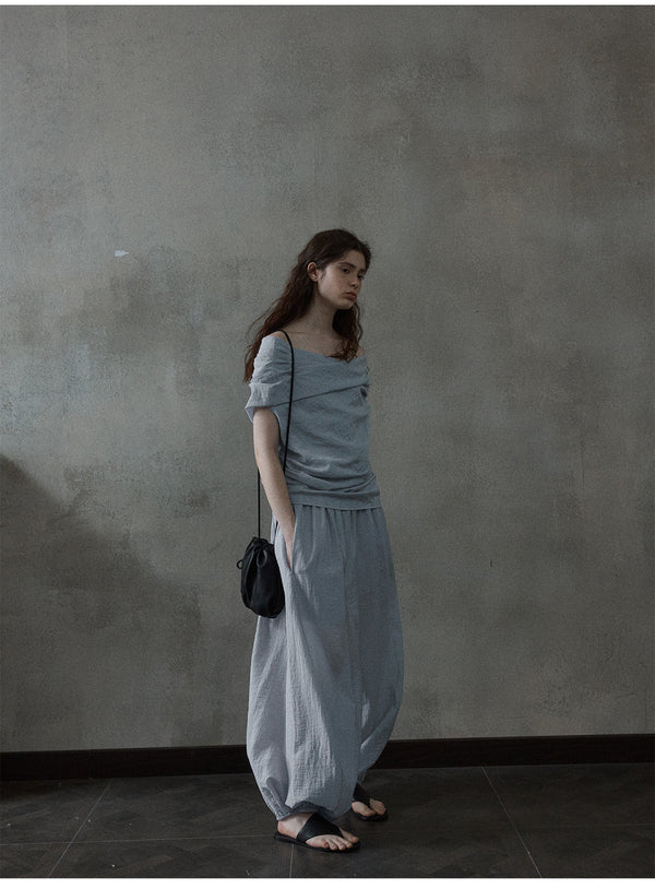 Tencel Drape Air Skirt Pants, Tight Waist, Versatile For Commuting, Casual Women Pant