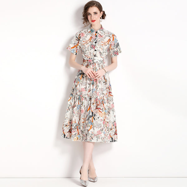 Printed Fashion Socialite Daily Party Dress Dress