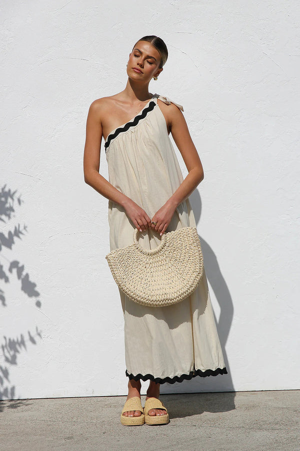 Summer Fashion Elegant One-Shoulder Loose Holiday-Style Dress for Women