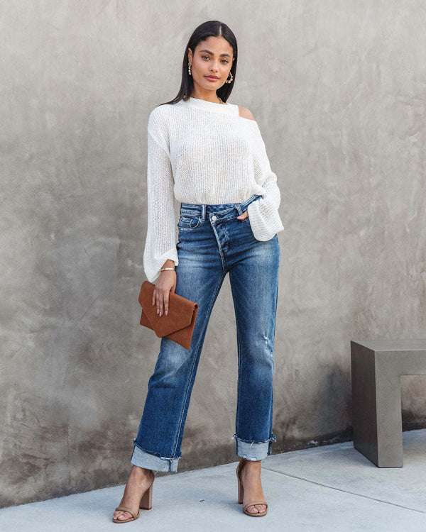 Summer Fashion Casual Versatile Washed Straight Denim Pant for Women