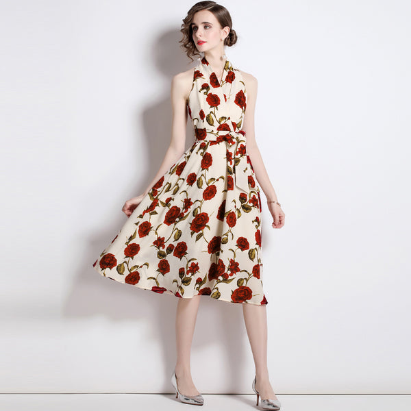 Neckline Print Dress